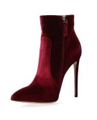 Bottines en Velours bordeaux - Talon 12 cm