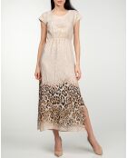 Robe Diana imprimé léopard beige/marron