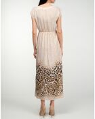 Robe Diana imprimé léopard beige/marron
