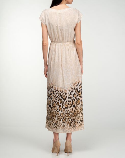 Robe Diana imprimé léopard beige/marron