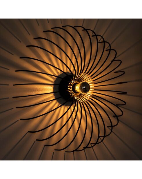 Lampada da parete Aspendos nera - 16x56 cm