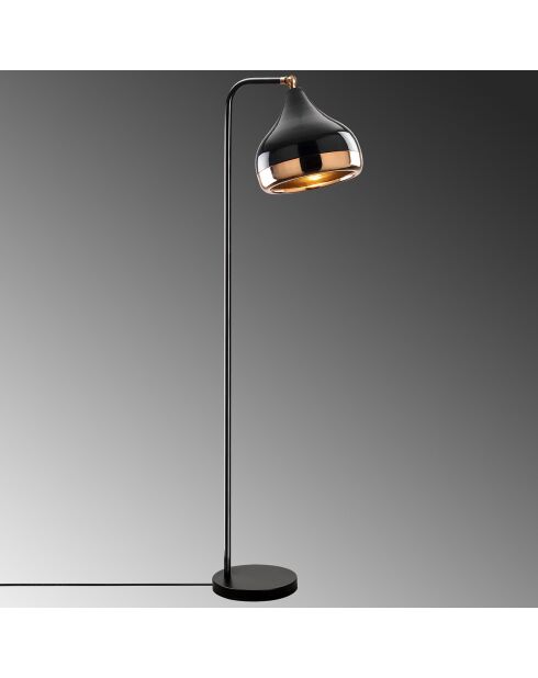 Lampadaire Yildo cuivre/noir - 30x17x120 cm