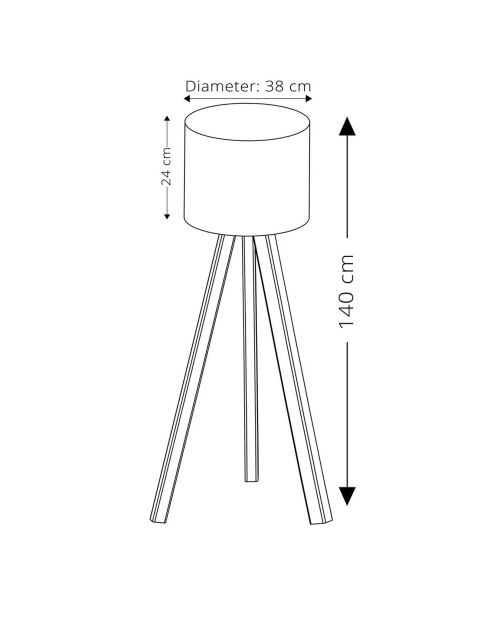 Lampadaire Ayd gris/chêne - 38x140x200 cm