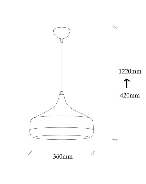 Suspension Yildo cuivre/noir - 36x122 cm