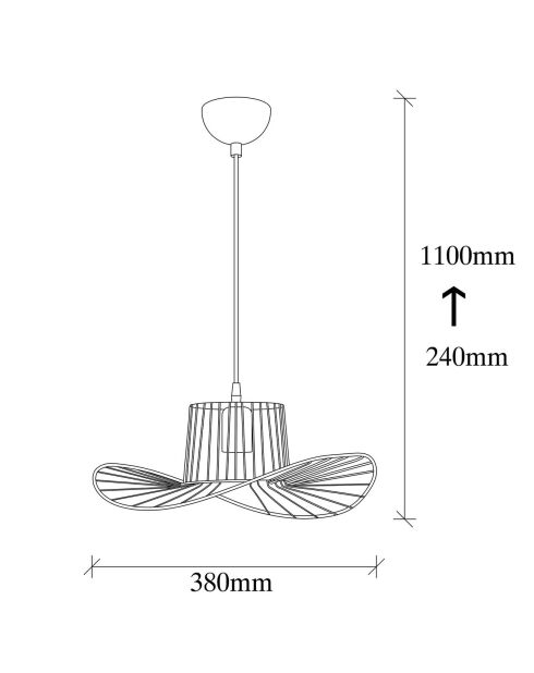 Sospensione nera Tel - 38x110 cm