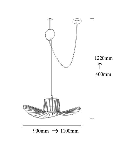 Suspension Tel noire - 110x49x122 cm