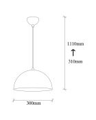 Suspension Sivani noir/doré - 30x11 cm