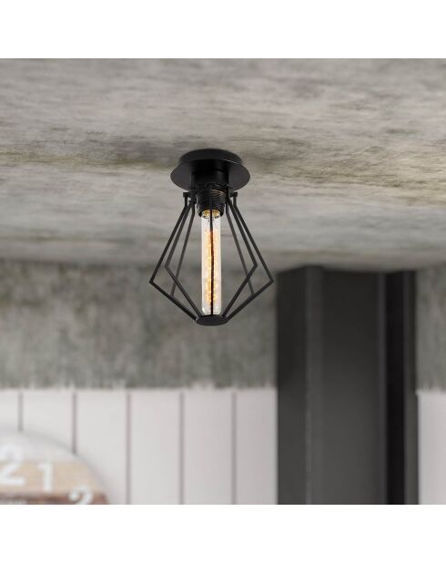 Zwarte plafondlamp Oylat - 18x25 cm