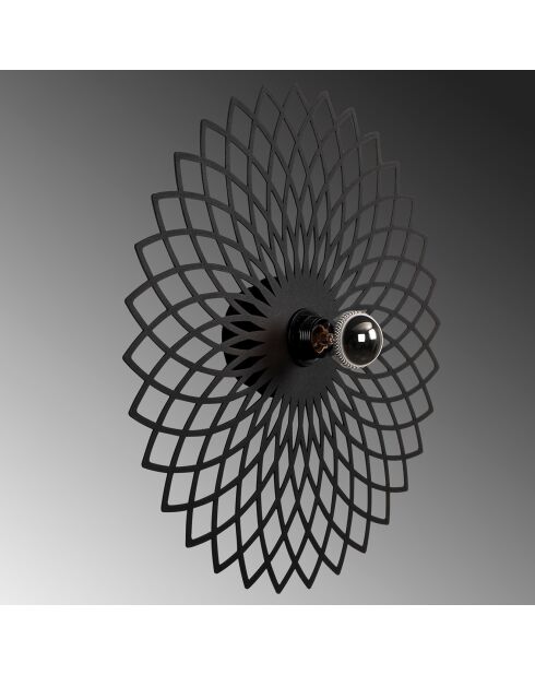 Lampada da parete nera Fellini - 50x12x50 cm