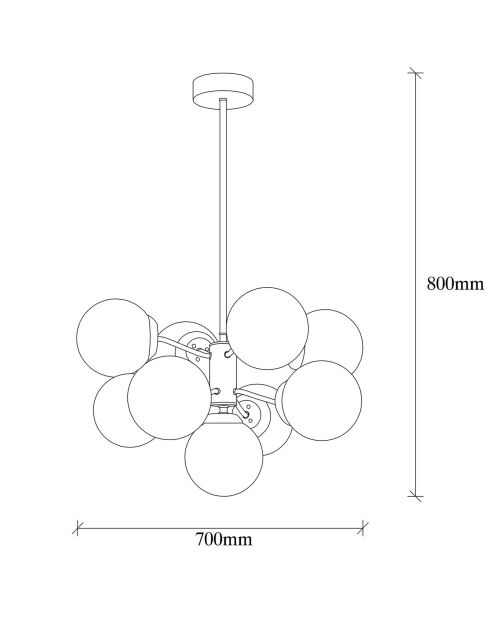 Lustre Mudoni blanc - 70x80 cm