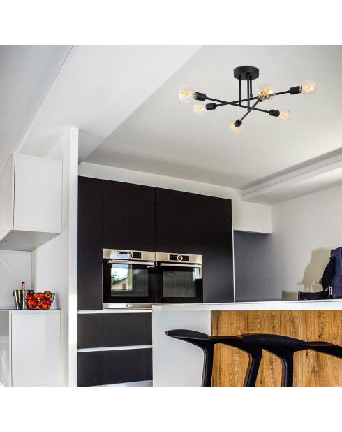 Plafonnier Flower noir - 64x64x30 cm