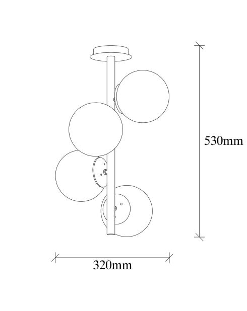 Lampadario Faze dorato - 32x53 cm