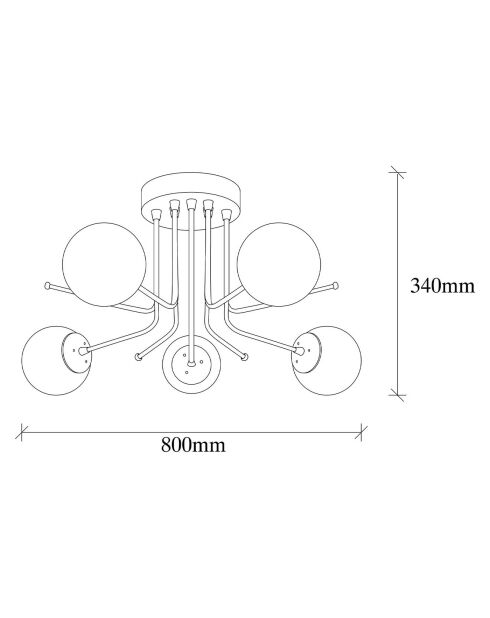 Plafonnier Daisy blanc/doré - 80x80x34 cm