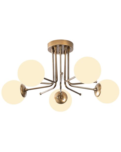 Plafonnier Daisy blanc/doré - 80x80x34 cm