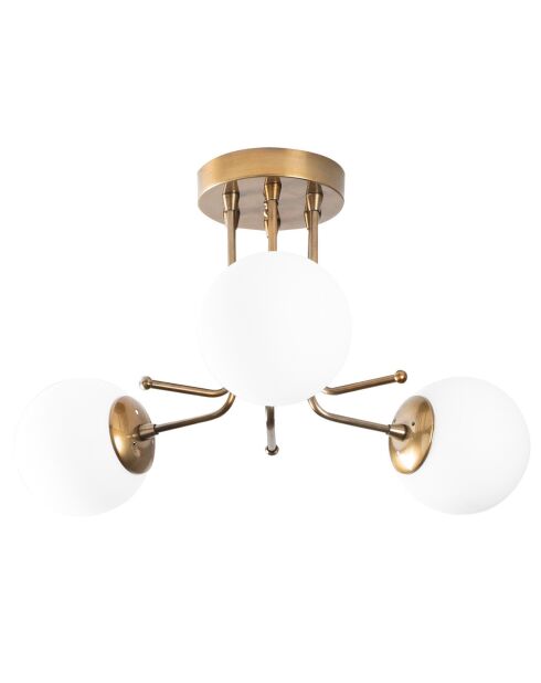 Plafonnier Daisy blanc/doré - 48x48x34 cm