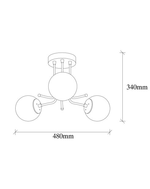 Plafonnier Daisy blanc/doré - 48x48x34 cm