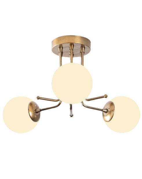 Plafonnier Daisy blanc/doré - 48x48x34 cm