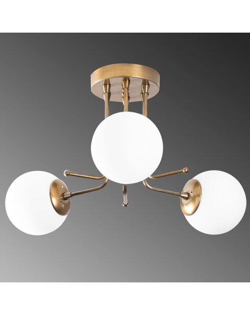 Plafonnier Daisy blanc/doré - 48x48x34 cm