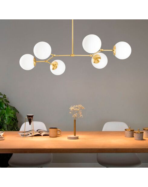 Plafonnier Damar jaune/blanc - 100x58x80 cm