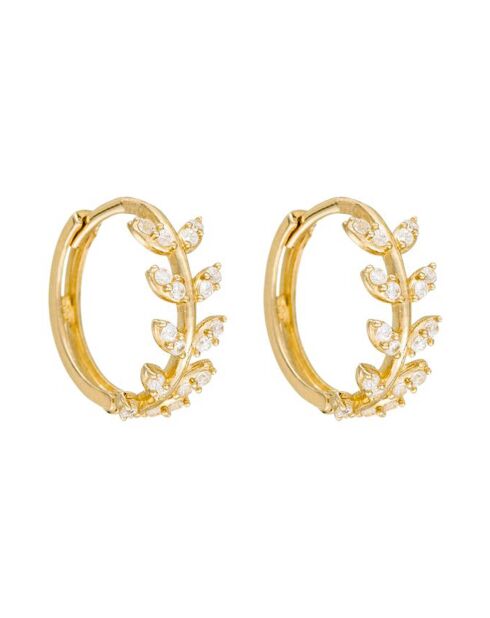 Boucles d'oreilles Feuillette or jaune