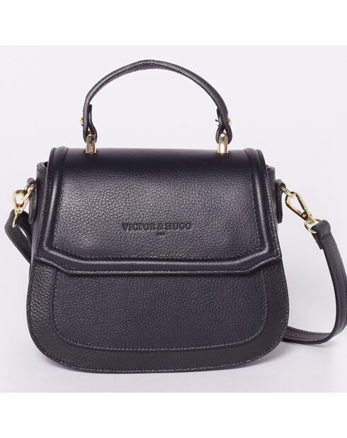 Black Gil leren schoudertas - 24X19X12 cm