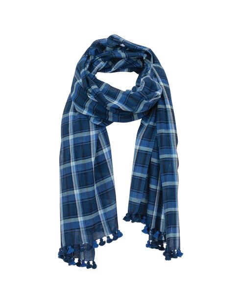 Écharpe Amares en Coton bleue - 85x200 cm