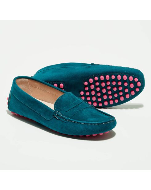 Mocassins en Velours de Cuir Maya marine