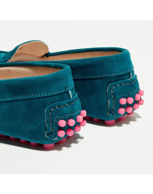 Mocassins en Velours de Cuir Maya marine