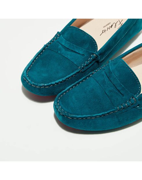 Mocassins en Velours de Cuir Maya marine