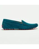Mocassins en Velours de Cuir Maya marine