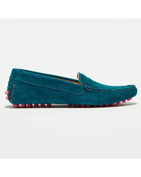 Mocassins en Velours de Cuir Maya marine