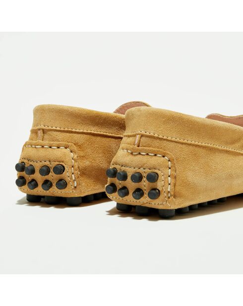 Mocassins en Velours de Cuir Maya beiges