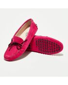 Mocassins en Velours de Cuir Mariela fuschia