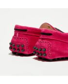 Mocassins en Velours de Cuir Mariela fuschia