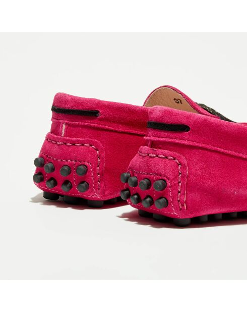 Mocassins en Velours de Cuir Mariela fuschia