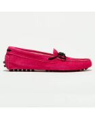 Mocassins en Velours de Cuir Mariela fuschia