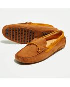 Mocassins en Velours de Cuir Misael cognac/orange/marron