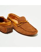 Mocassins en Velours de Cuir Misael cognac/orange/marron