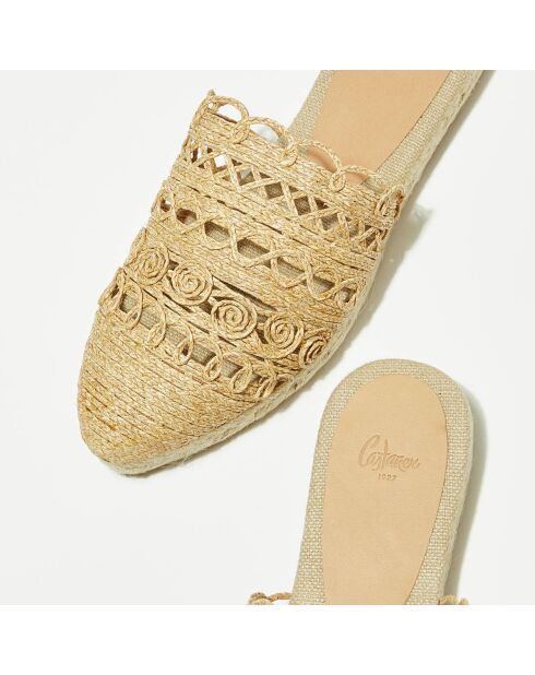 Beigefarbene Pantoffeln Rafia Rita