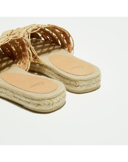 Beigefarbene Pantoffeln Rafia Rita