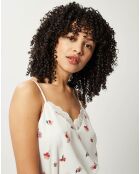 Top fluide dentelle & imprimé fantaisies blanc