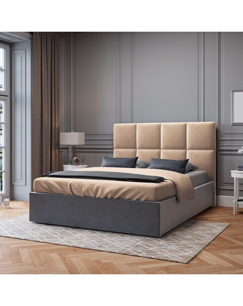 Tête de lit en Velours Begonia beige - 200 cm