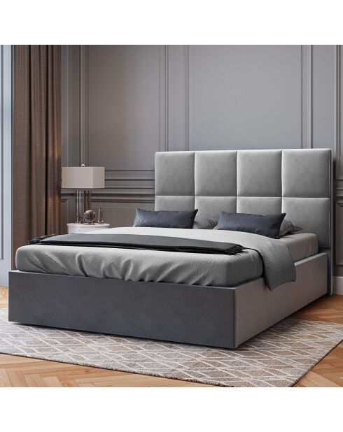 Tête de lit en Velours Begonia gris clair - 160 cm