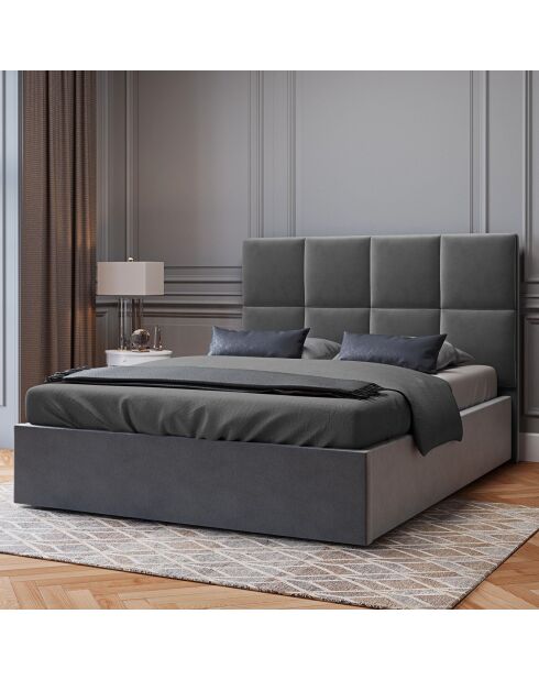 Tête de lit en Velours Begonia gris foncé - 160 cm