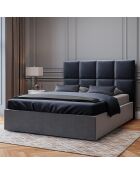 Tête de lit en Velours Begonia bleu foncé - 180x120 cm