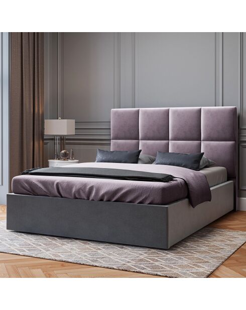 Tête de lit en Velours Begonia lavande - 200x120 cm