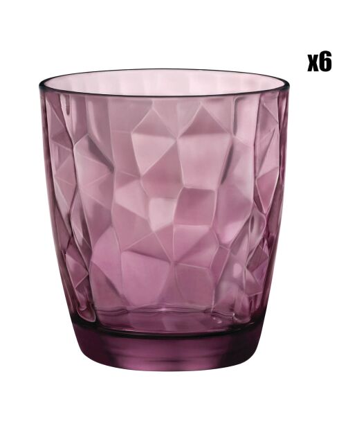 6 bicchieri Diamond viola - 30 cl