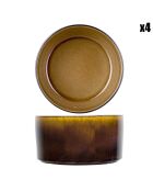 4 Bols en Porcelaine Quintana Amber ambre - D.14xH.8 cm