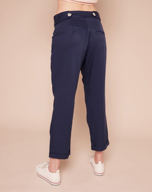 Pantalon Cadenas-D fluide taille haute marine