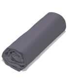 Drap housse 100% Coton bio 57 fils anthracite